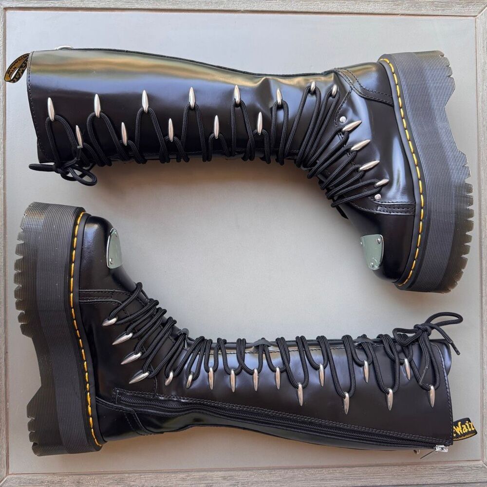 Dr. Martens 1B60 LTT Max Quad Retro Sole Platform Knee Boots Metal Toe Womens 5 - Picture 7 of 16